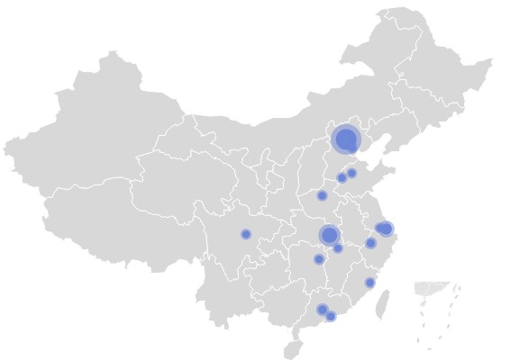 外教中介机构分布地图